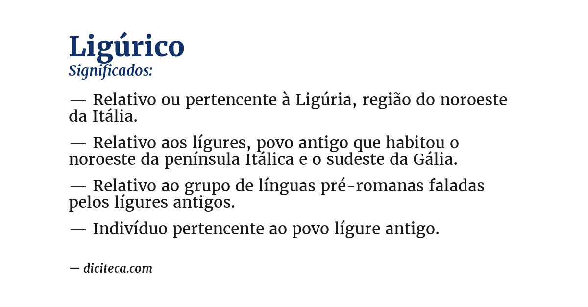 Significado de ligúrico
