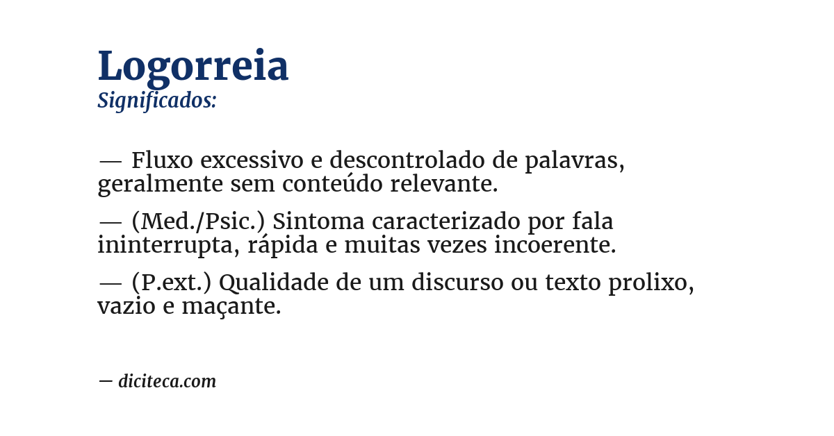Significado de logorreia
