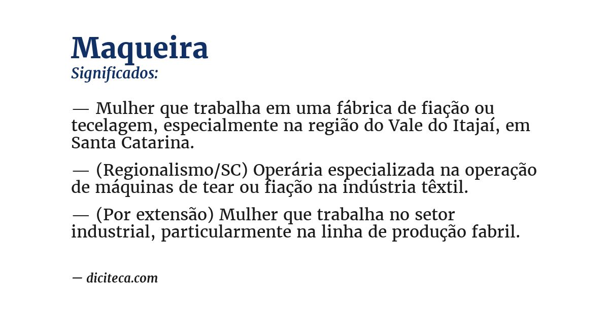 Significado de maqueira