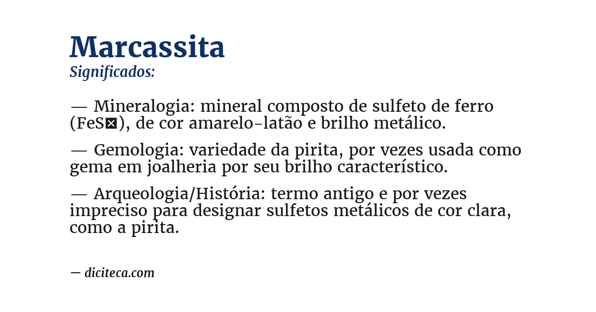 Significado de marcassita