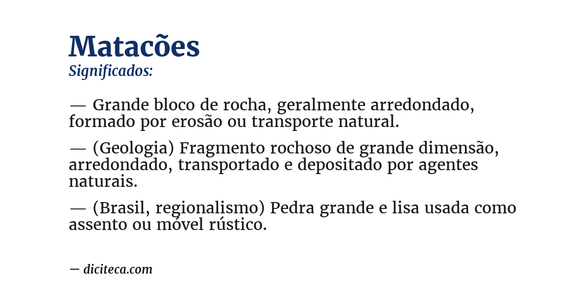 Significado de matacões