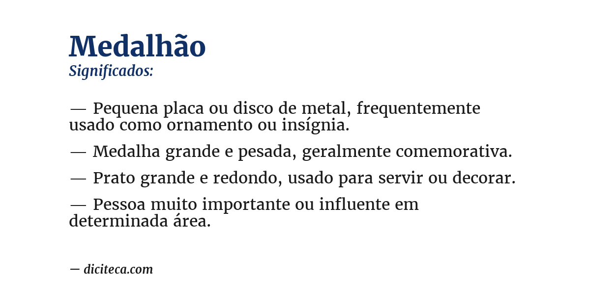 Significado de medalhão