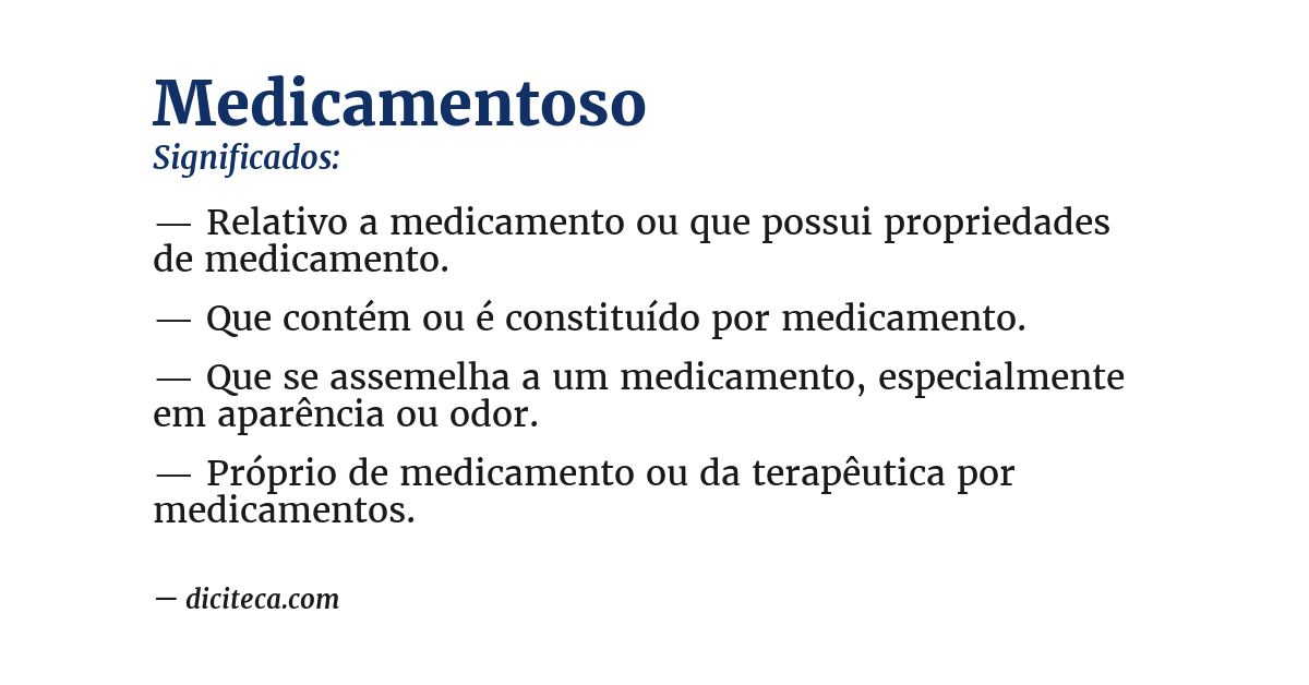 Significado de medicamentoso