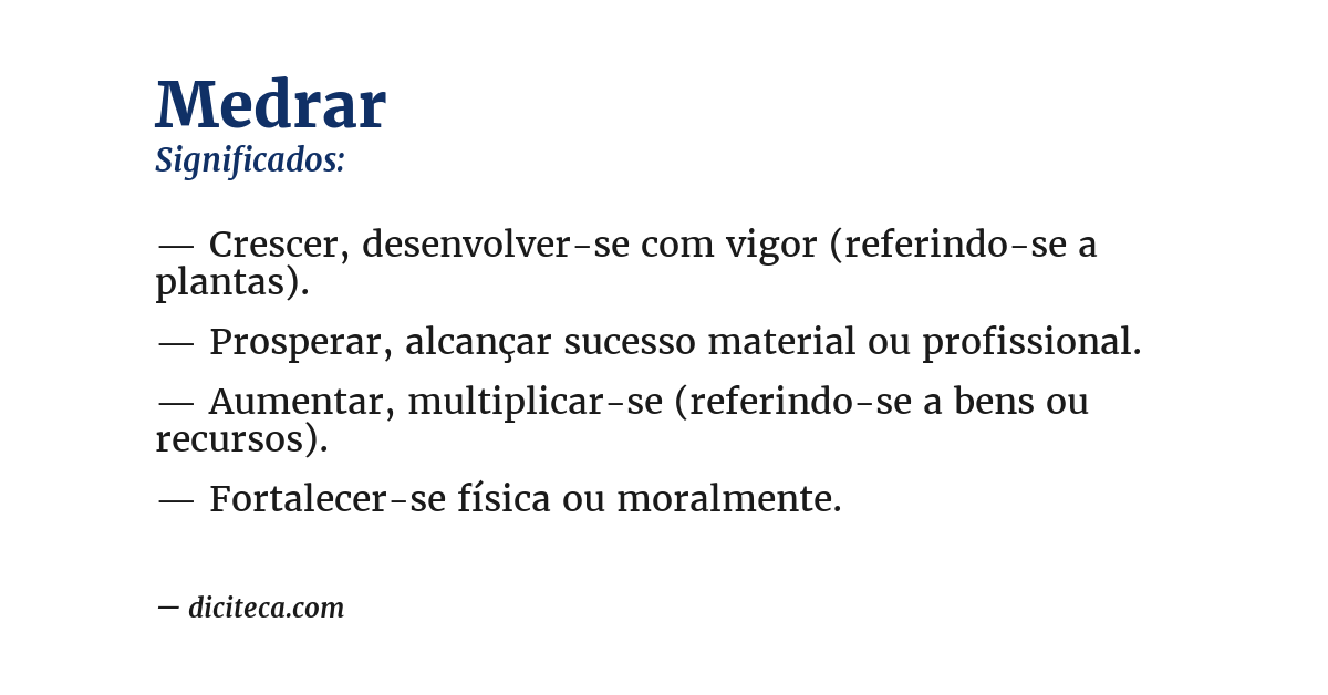 Significado de medrar