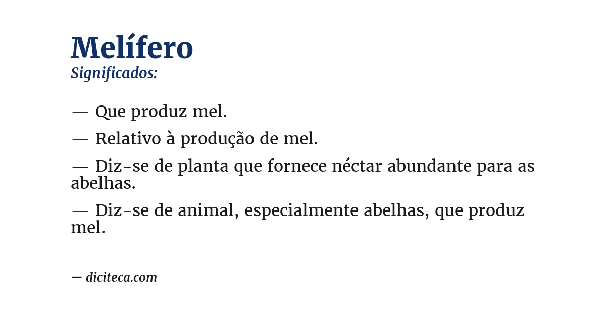 Significado de melífero