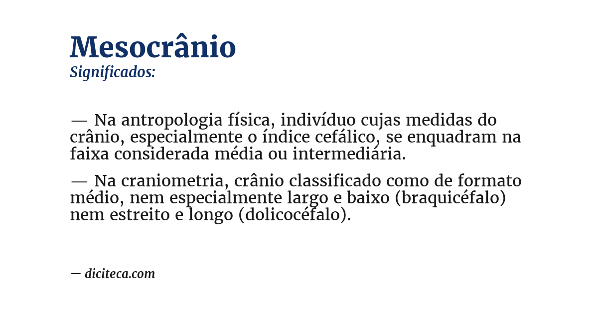 Significado de mesocrânio