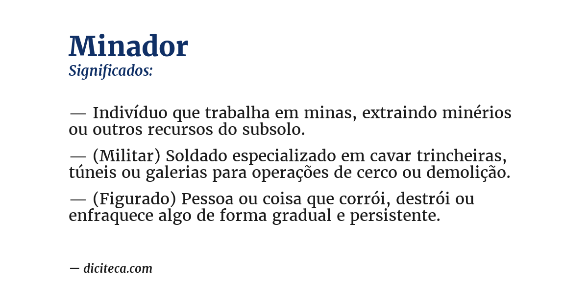 Significado de minador
