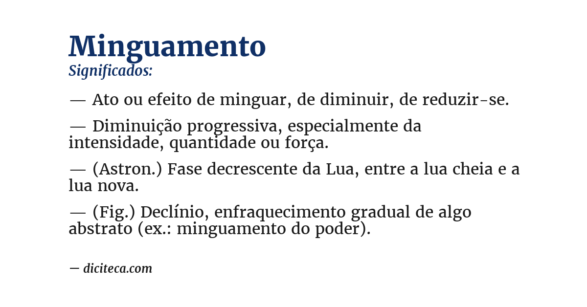 Significado de minguamento