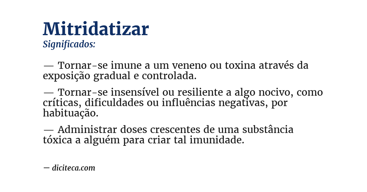 Significado de mitridatizar