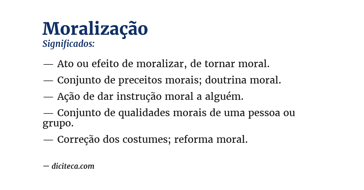 Significado de moralização