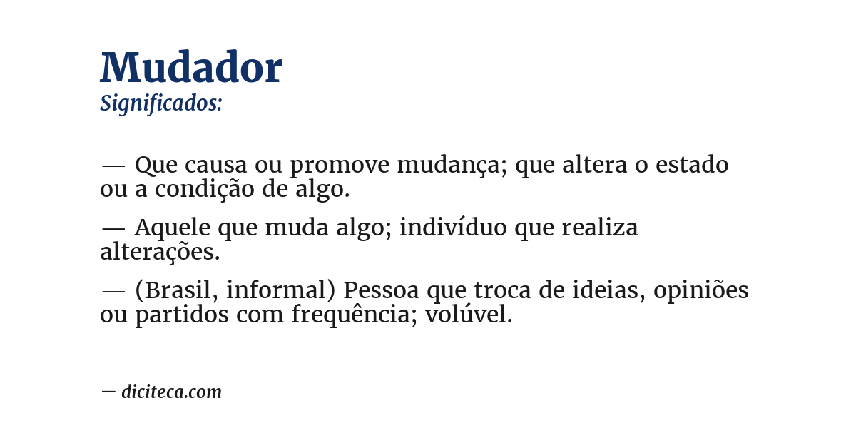 Significado de mudador