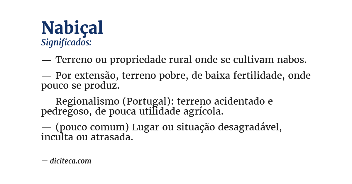 Significado de nabiçal