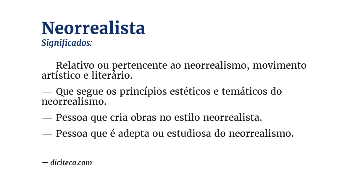 Significado de neorrealista