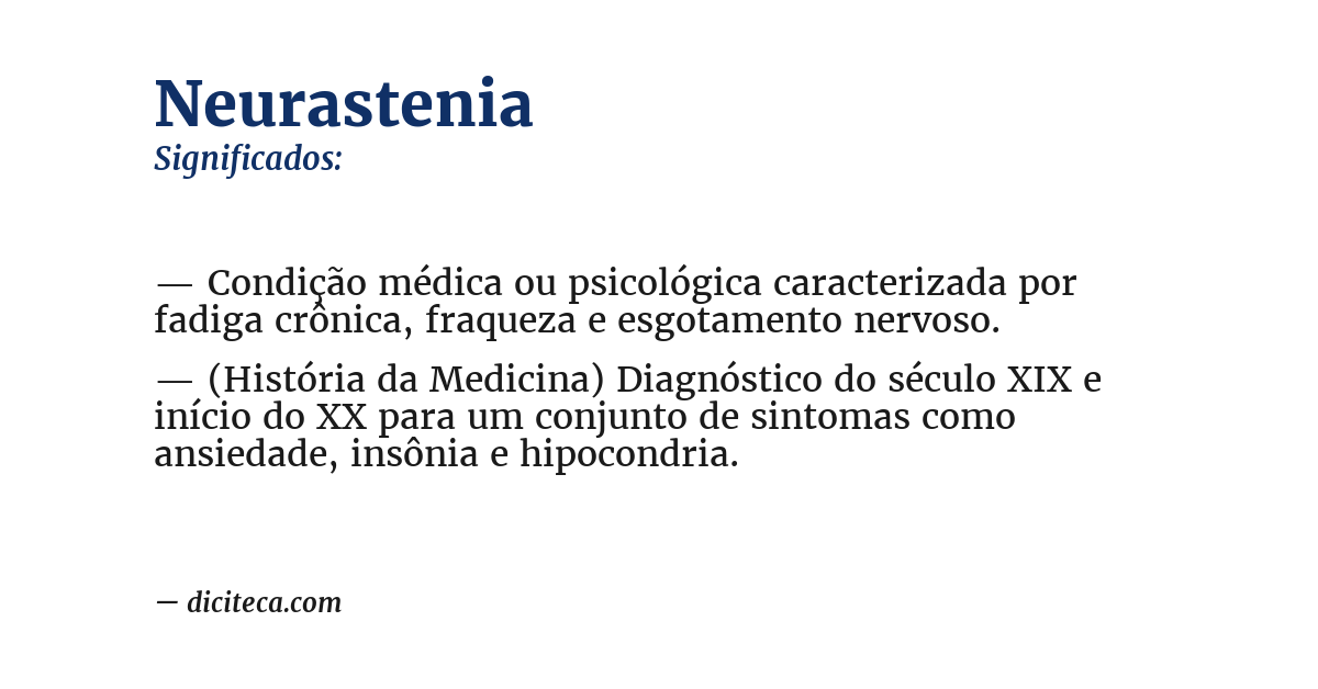 Significado de neurastenia