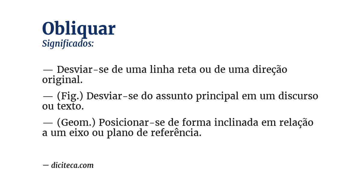Significado de obliquar