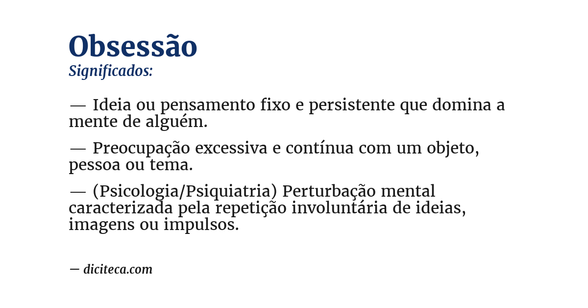 Significado de obsessão