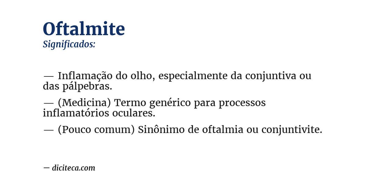Significado de oftalmite
