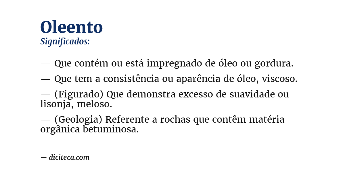 Significado de oleento