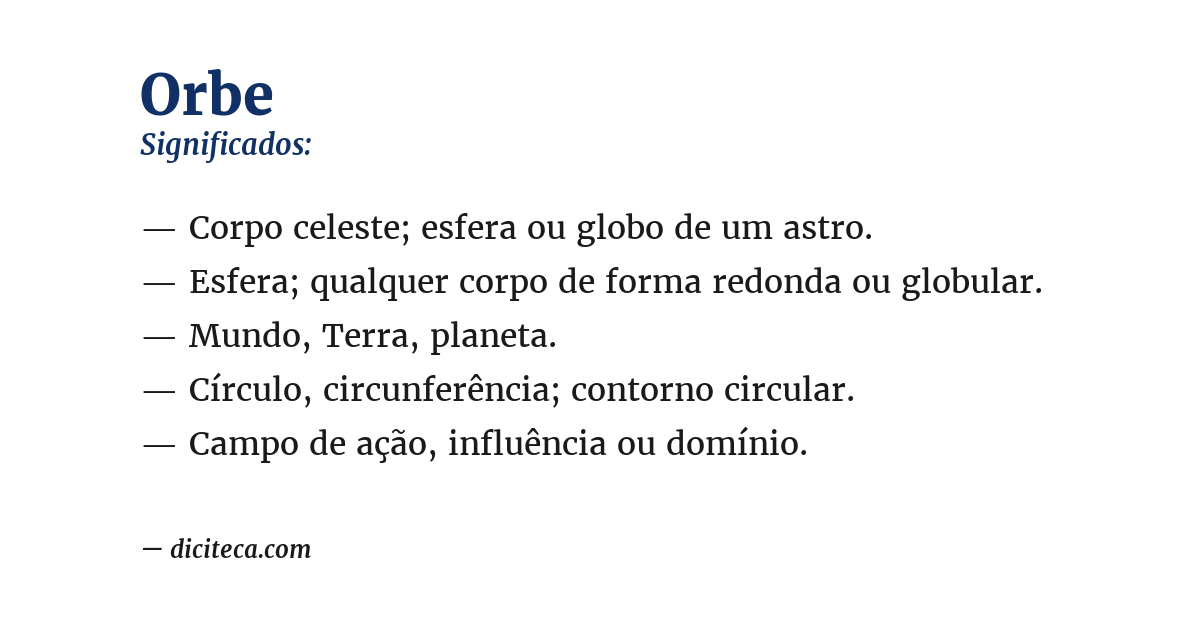 Significado de orbe