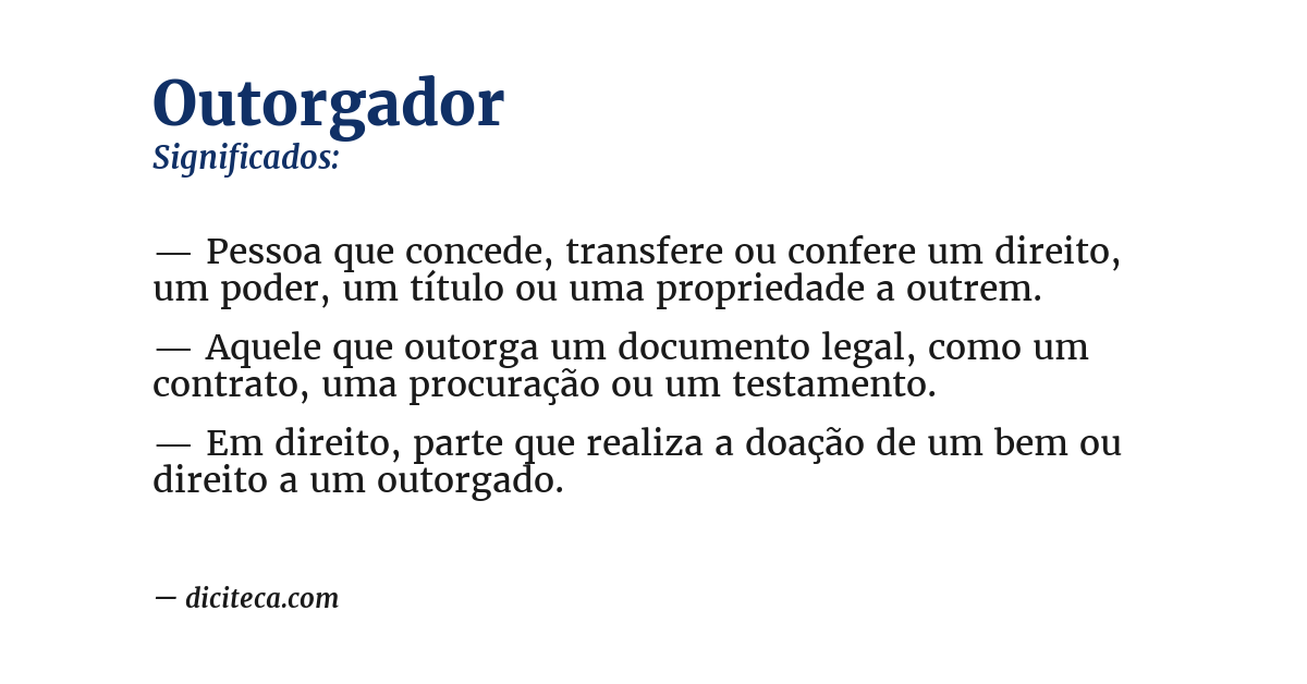 Significado de outorgador