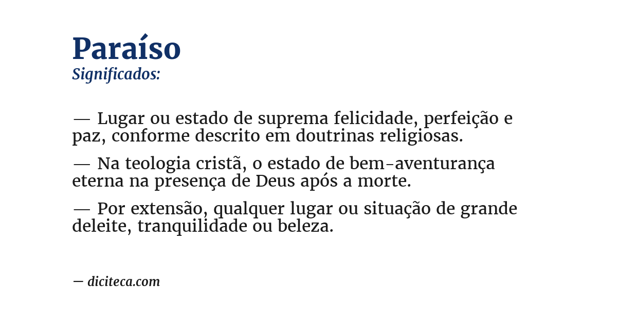 Significado de paraíso