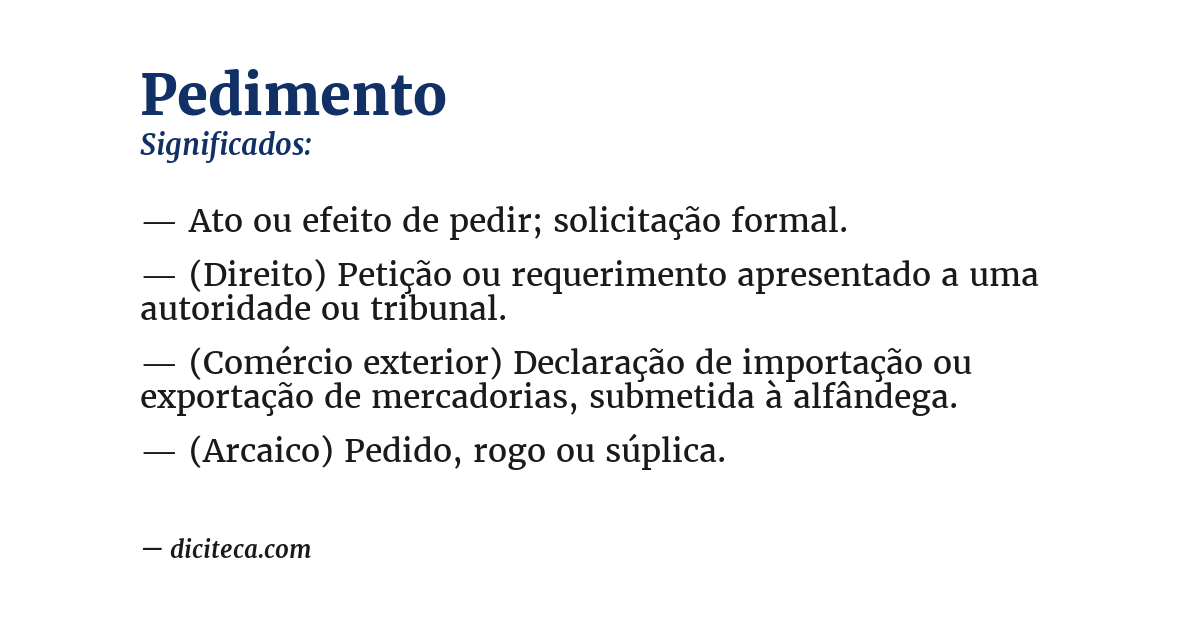 Significado de pedimento