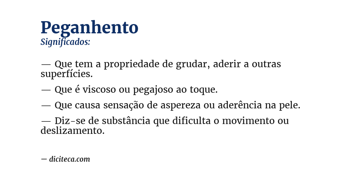 Significado de peganhento