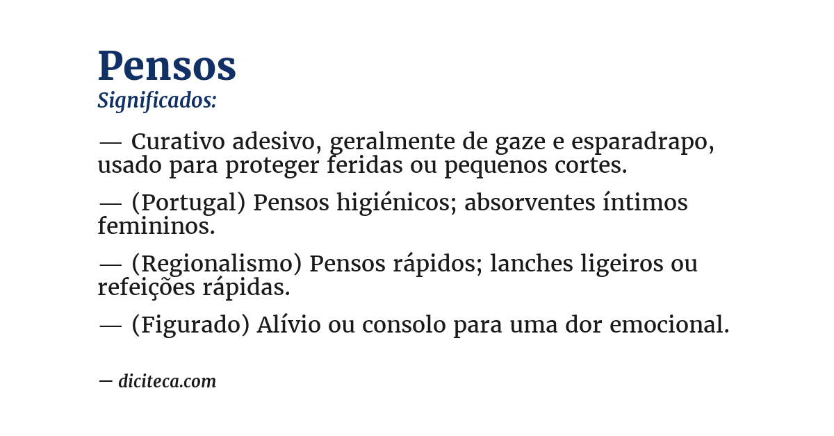 Significado de pensos