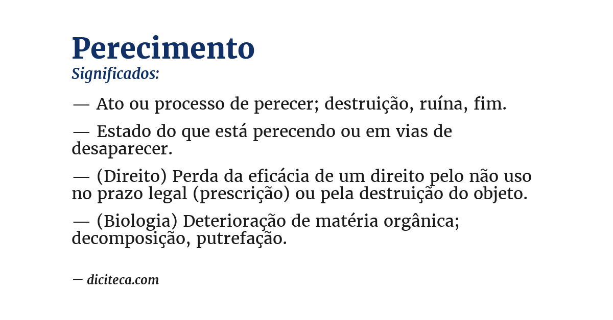 Significado de perecimento
