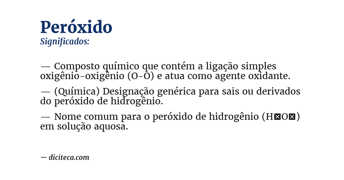 Significado de peróxido