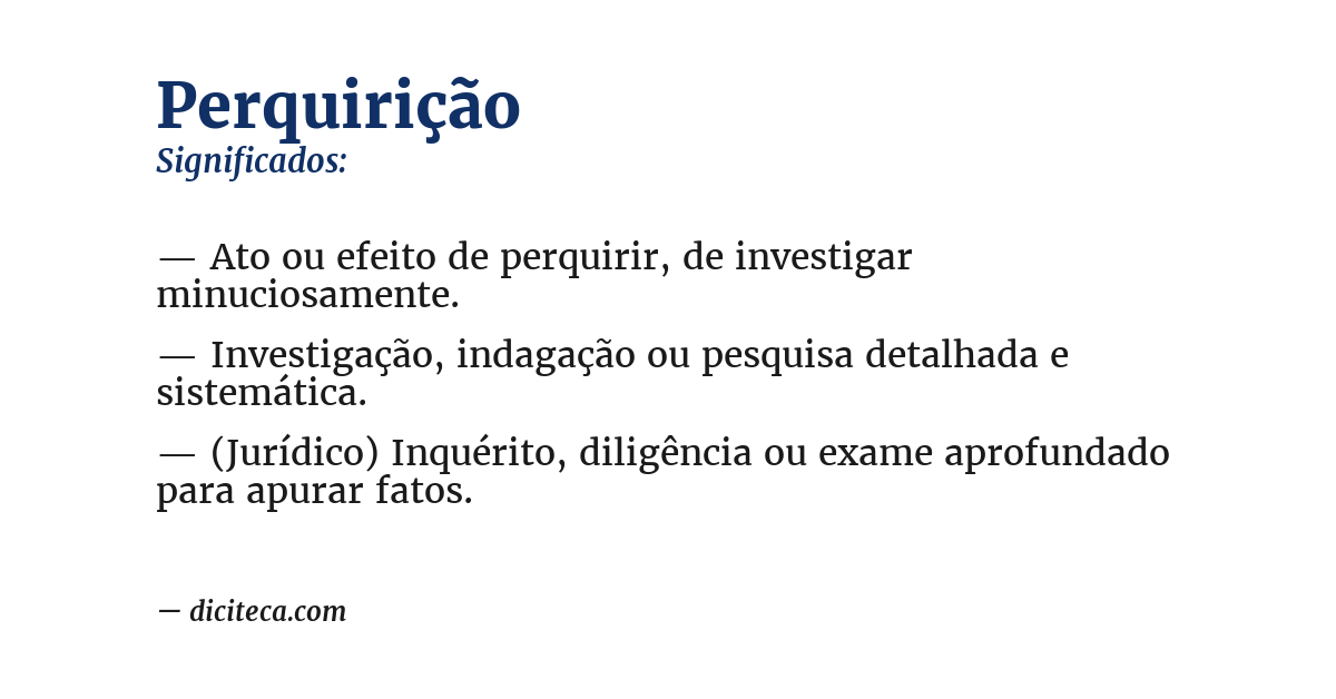 Significado de perquirição