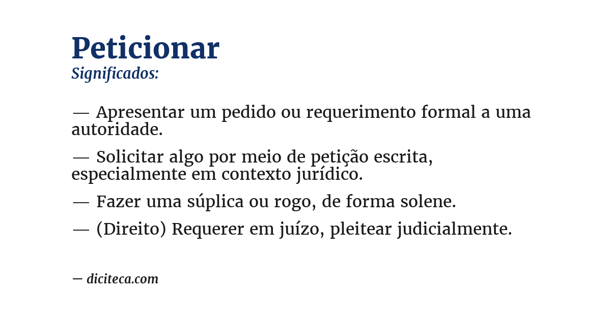 Significado de peticionar