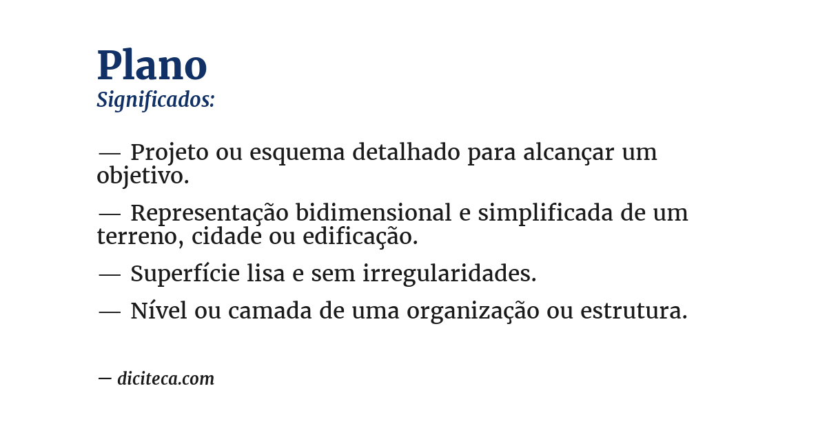 Significado de plano