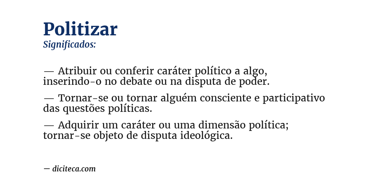 Significado de politizar