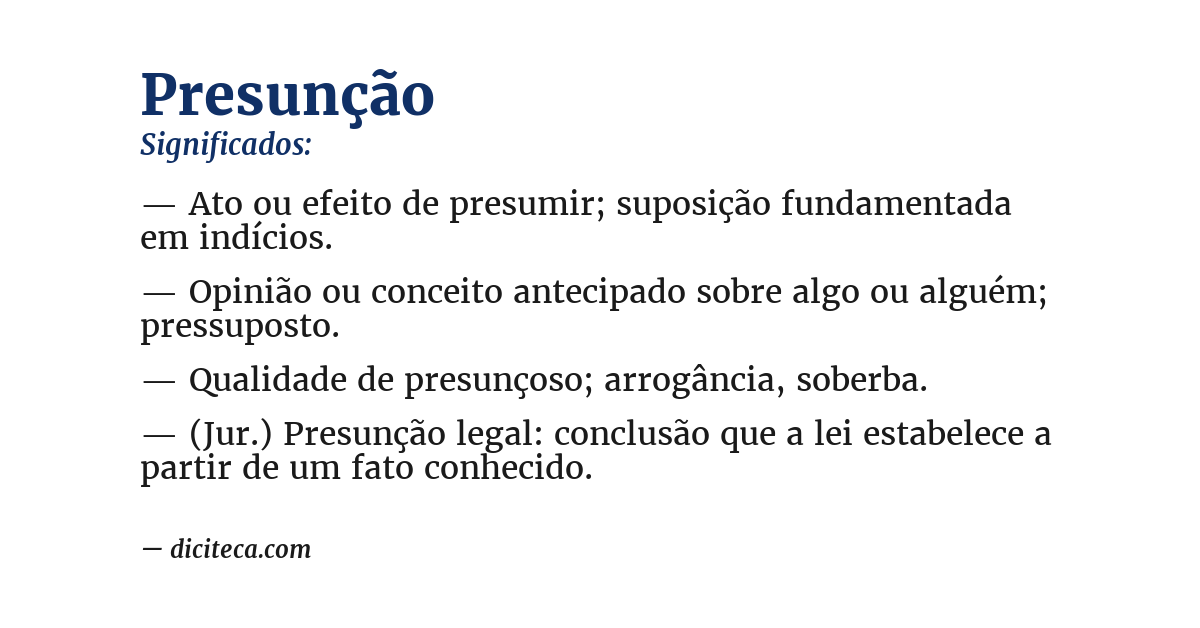 Significado de presunção