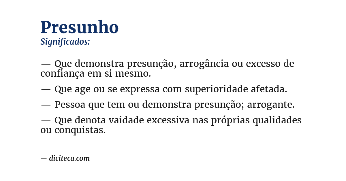 Significado de presunho