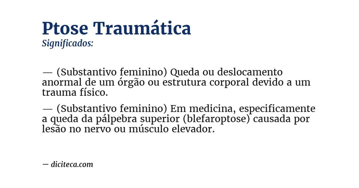 Significado de ptose traumática