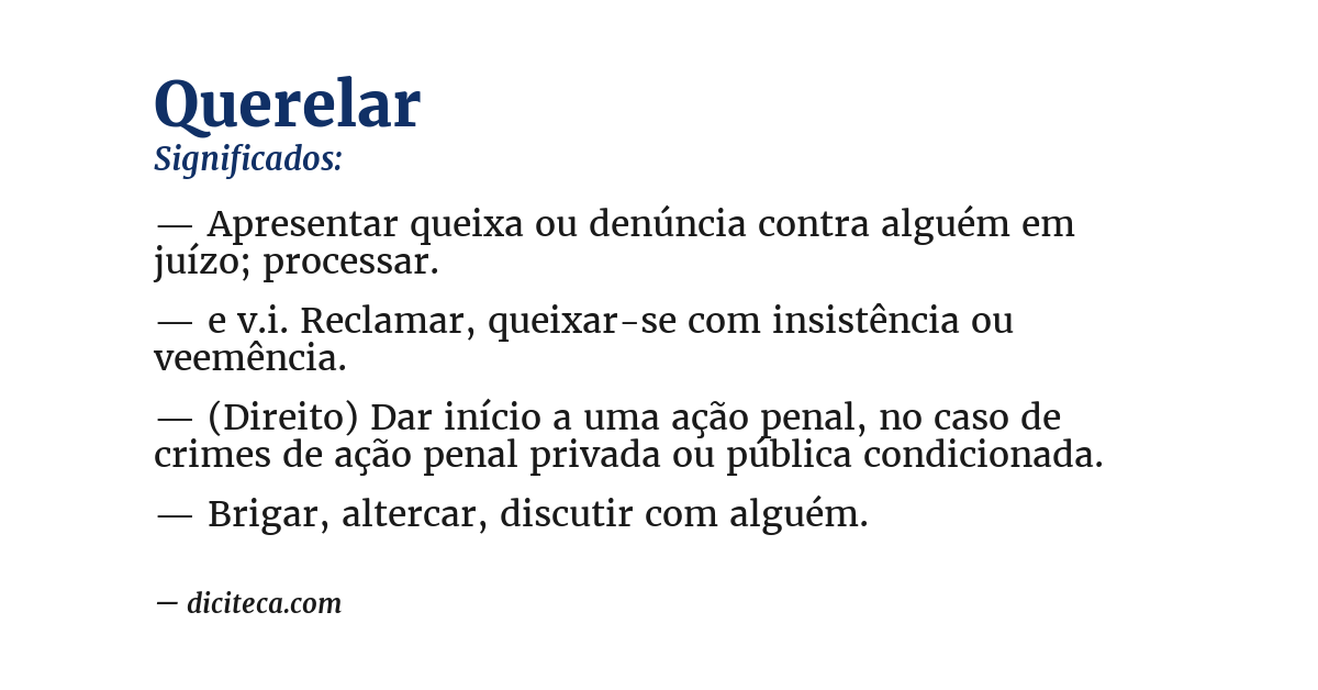 Significado de querelar