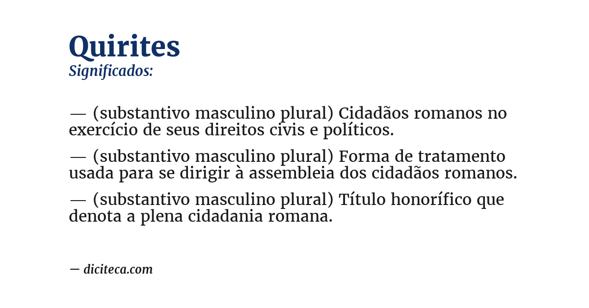 Significado de quirites