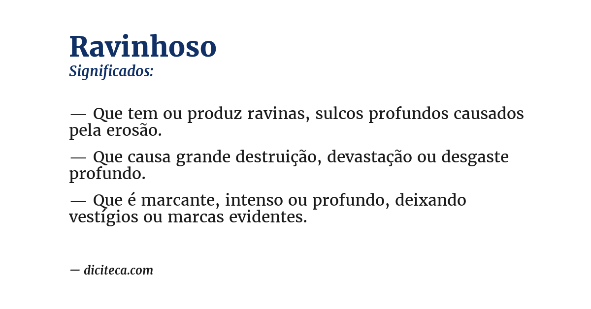 Significado de ravinhoso