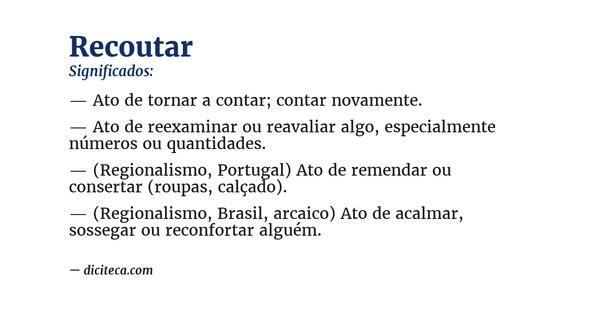 Significado de recoutar