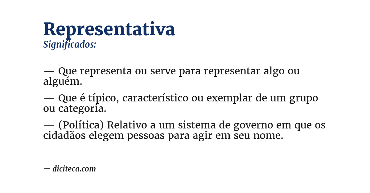 Significado de representativa