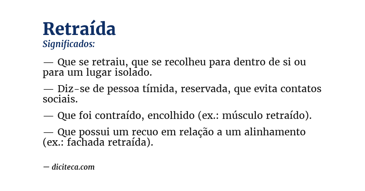 Significado de retraída