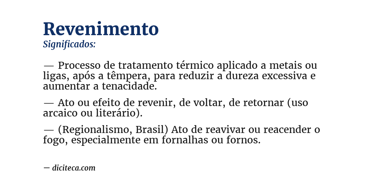 Significado de revenimento