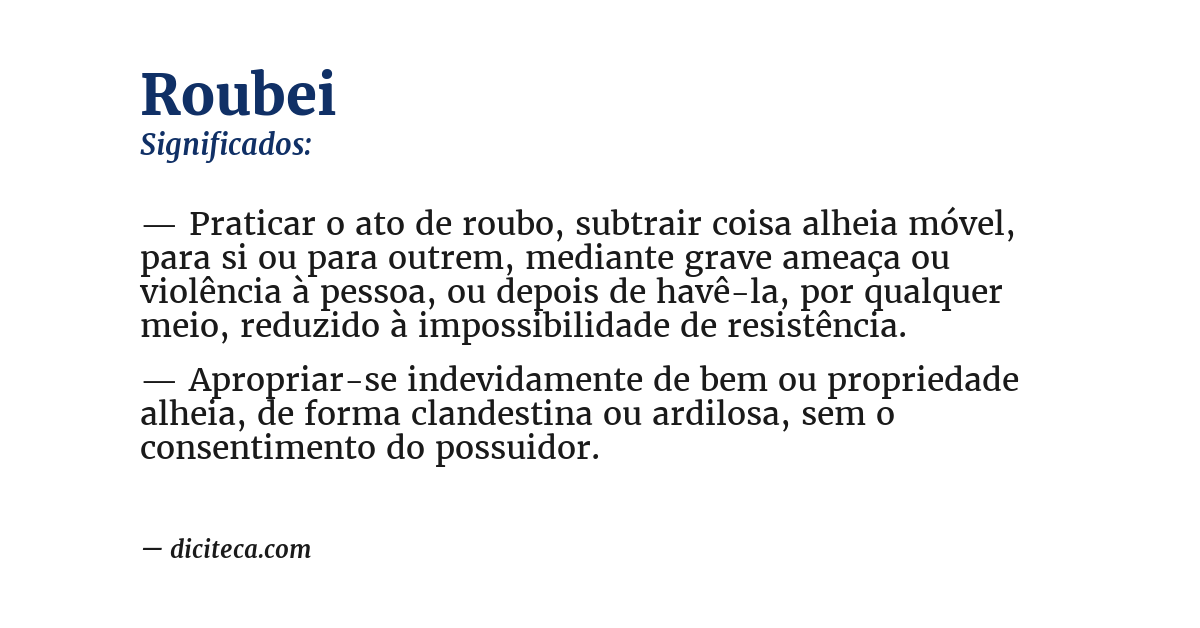 Significado de roubei