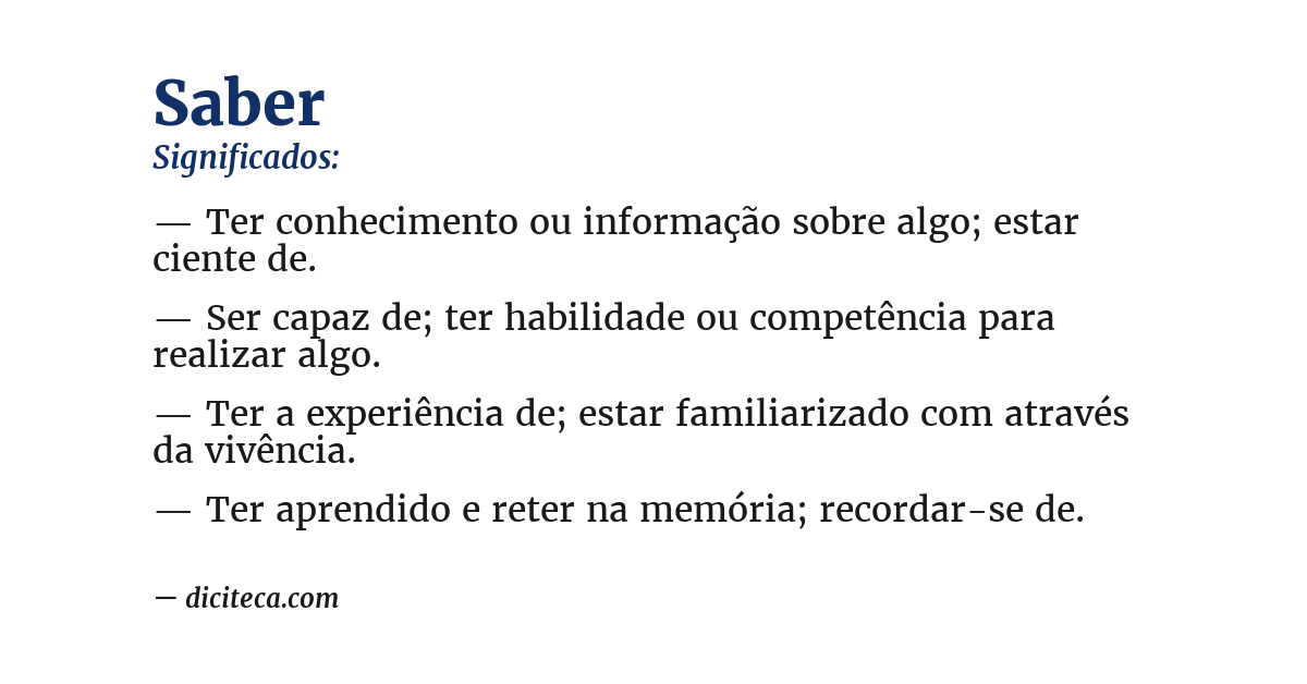 Significado de saber