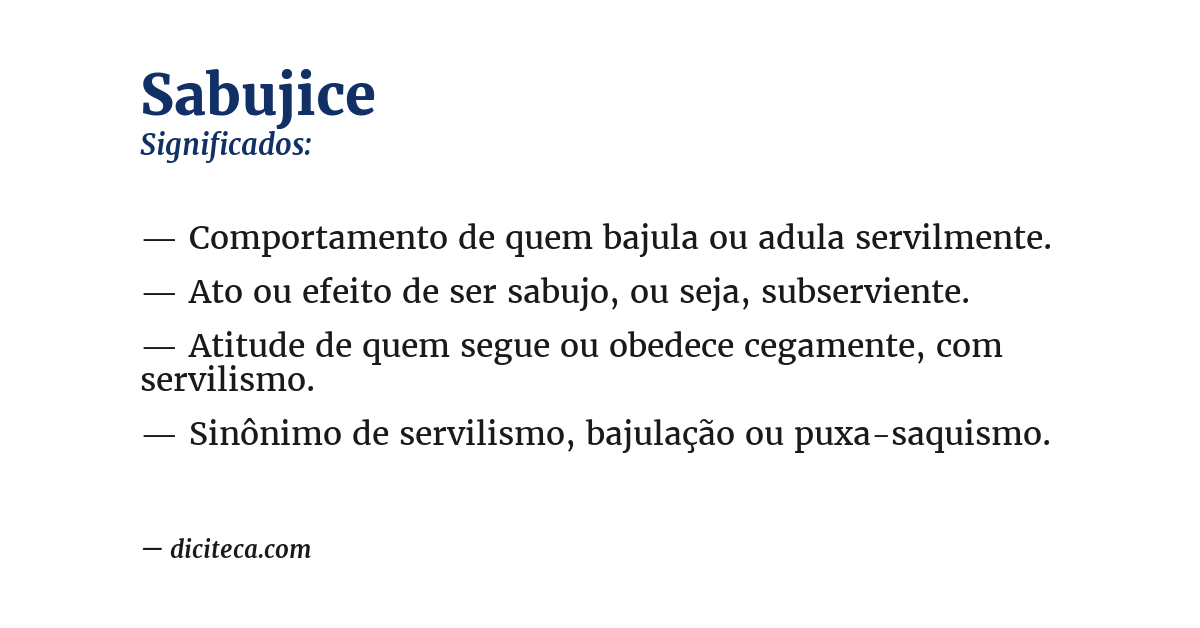 Significado de sabujice