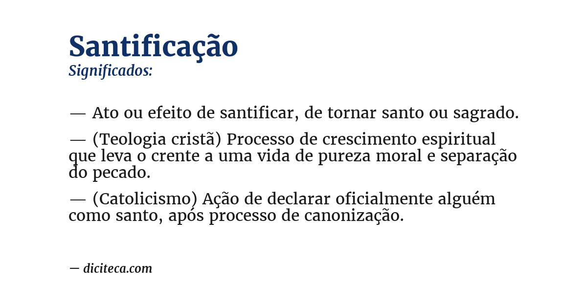 Significado de santificação