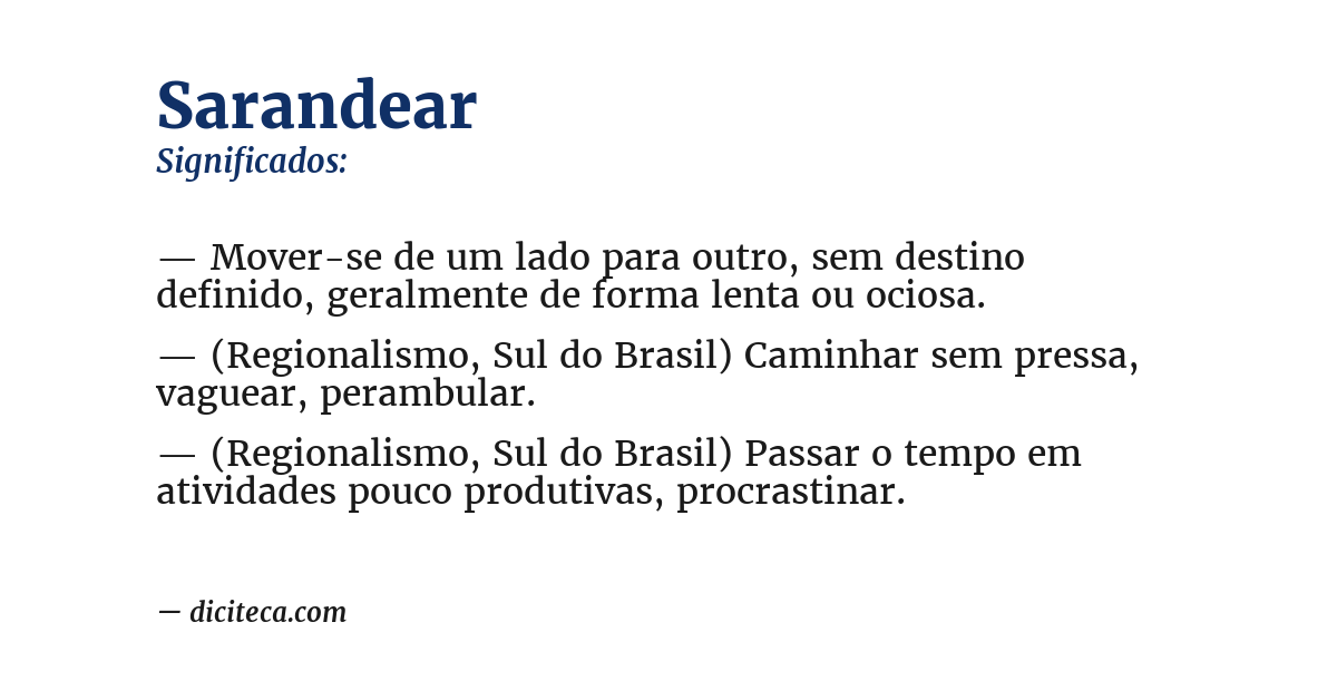 Significado de sarandear