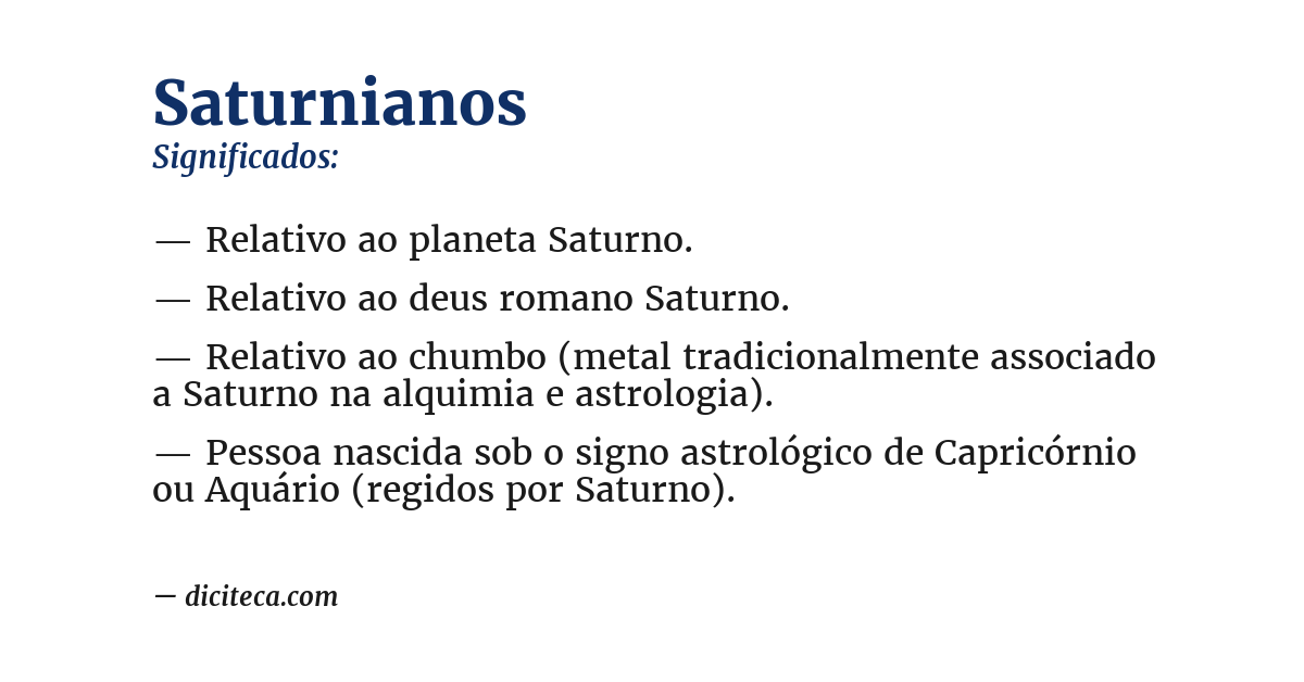 Significado de saturnianos